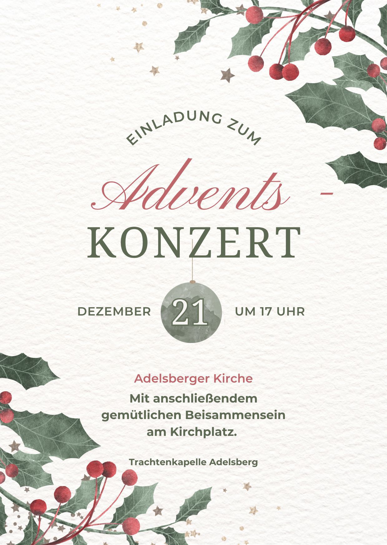 Adventskonzert der Adelsberger Trachtenkapelle 2025