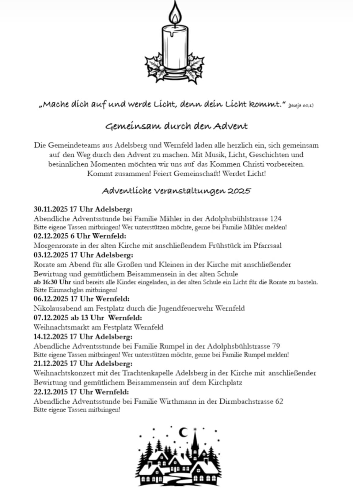 Adventliche Veranstaltungen 2025